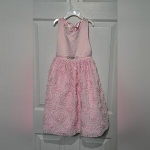 American Princess 6 Pink Slvless Girl's Floral Lace Tulle Elegant Pink  Dress
